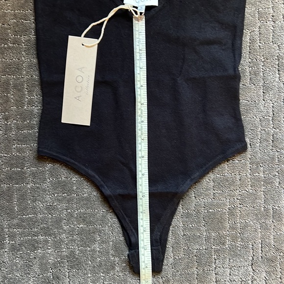 NWT ACOA Collection Black Sweater Camisole Bodysuit Spaghetti Straps Small - Picture 7 of 14